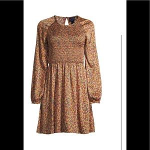 Scoop smocked front fit and flare dress